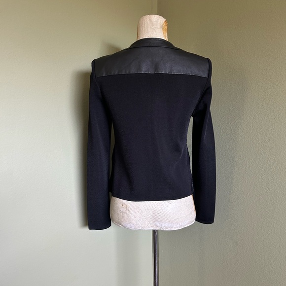Nygard Collection Leather/Knit Jacket Size Petite 4-6 - Picture 2 of 9